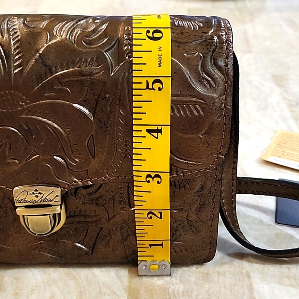 Patricia Nash Bronze Brown Tooled Crossbody NWOT - Picture 13 of 15